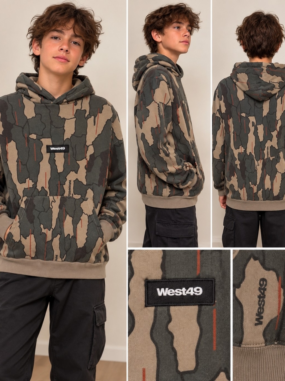 West49 Youth XL Size 16 Camo Pullover Hoodie